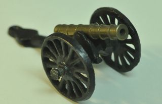 Iron & brass 4.5in cannon model diecast part separated wheels & barrel 