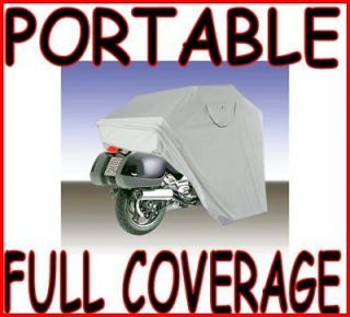 SPEEDWAY MOTORSPORT GRAY RETRACTABLE MOTORCYCLE COVER SHELTER FIT 