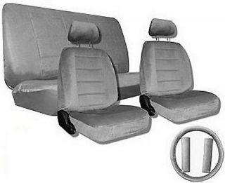 Grey Gray Quilted Velour Encore Car Truck Seat Covers & Accessories #5