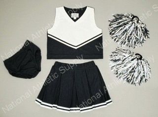 Youth Cheerleader Uniform Outfit Girl Size 8 Black Wht