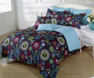 queen size peace sign bedding