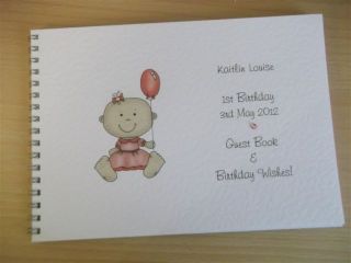 Personalised Baby 1st Birthday Keepsake Message / Guest Book