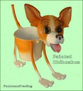   the Chihuahua Adorable Mini Bobblehead Metal Dog Planter Home & Garden