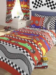 Boys Racing Car Bedding sets, Curtains, Single and Double available