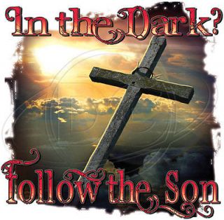 Religious Tshirt In The Dark Follow The Son Bible Jesus Cross 