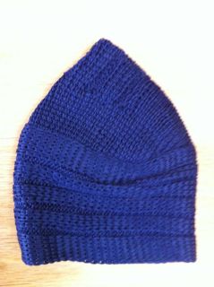 Blue Kufi Skull Cap Crochet Beanie Hat 100% Cotton New Topi Pakol 