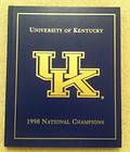 1998 Kentucky Wildcats Hardcover Book NCAA Champions Tubby Smith