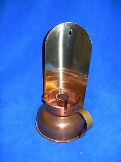 Copper Candle Holder/Sconce   Brass Handle & Back Splash   Holds 