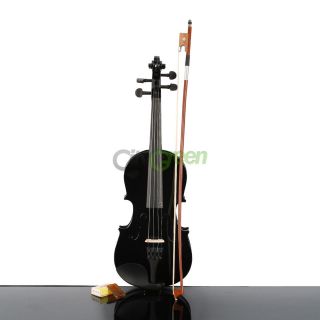 High quality Acoustic Violin 1/4 Size Black + Case+ Bow + Rosin