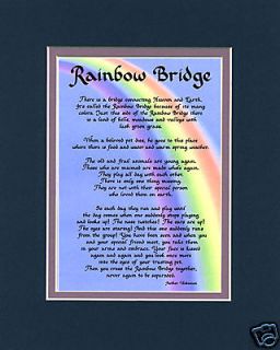 Rainbow Bridge Dog Memorial Gift Poem Bereavement Sign