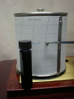 Barograph INK BLUE in a Glass Bottle / parts spares chart nib 