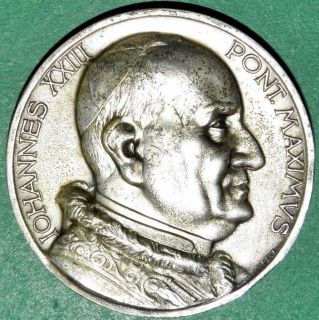 POPE JOHN XXIII / SAN MARTINO BRONZE SILVERED MEDAL
