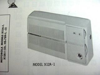 MOTOROLA X12A 1 & X12E 1 TRANSISTOR RADIO PHOTOFACT