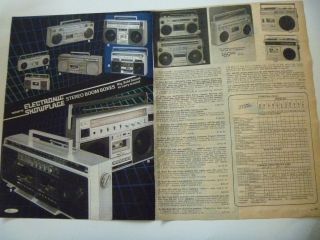 1980s Vintage Boombox AM FM Radio Cassette Player/Recorder Catalog Ad 