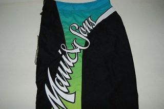 NEW MAUI AND SONS BOARD SHORTS FOR MEN CYCLONE BLACK