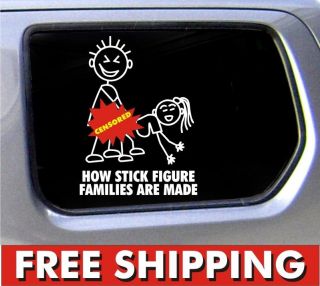 stick figure family decal funny window bumper sticker car how made 