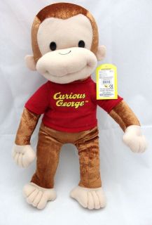 Licensed Curious George 16 Medium Plush Doll FIgure   RED OUTFIT
