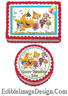 BUBBLE GUPPIES PARTY HAT Edible Birthday Party Cake Image Cupcake 