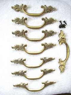 Lot of 8 Vintage Furniture Drawer Pulls French Provincial Style with 