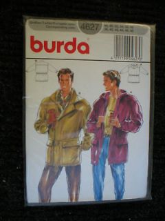Vintage BURDA Pattern 4627 FF UNCUT Mens Casual Jacket, sizes 38 