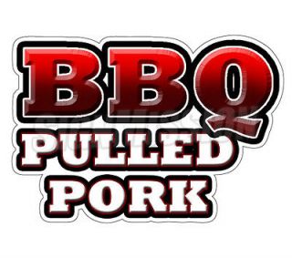 BBQ PULLED PORK Concession Decal barbeque sign cart trailer stand 