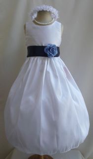   NAVY BLUE WEDDING INFANT PARTY DAVIDS FLOWER GIRL DRESS SIZE S   12