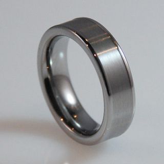 Tungsten Carbide Ring 6MM Satin Brushed Men Pipe Cut Ring Wedding Band 