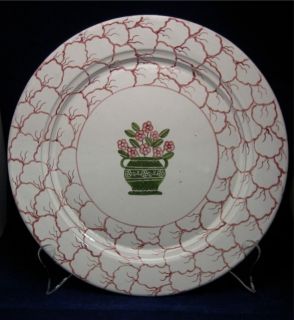 Summer Serving Platter Pottery White Pink Green Floral Vines Portugal 