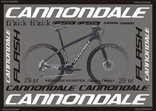 CANNONDALE FLASH 29 ER 2012 bike stickers decals graphics cannondale 