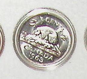 1963 Canadian Silver Nickel 5 Cents Proof Like Uncirculated Free 