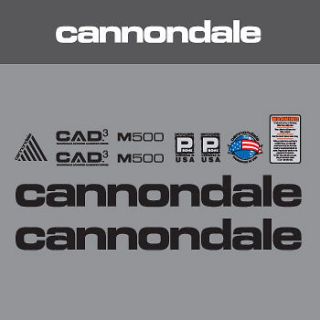 0506 Black Cannondale M500 Bicycle Stickers   Decals   Transfers