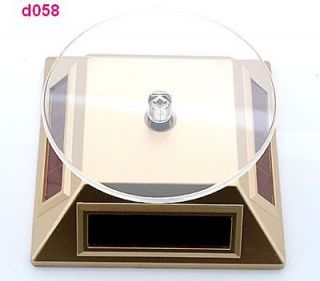 1PC nice new SOLAR ENERGY POWER DISPLAY TURN TABLE STAND gold color 