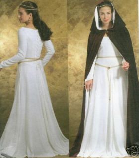 Medieval Fantasy gown PATTERN cape hood to SEW 4377 s LOTR SCA 6 8 10 