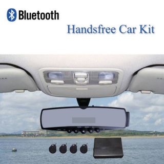 New Hands free Bluetooth Car Rearview Mirror Car Kit FM + 4 Parking 