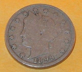 1899 Liberty Head V NICKEL 5 CENTS Five CENT COIN