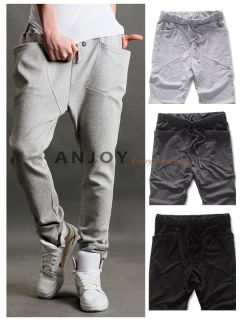 Men Harem Pants Casual Stylish Sports Pockets Design Trousers Elastic 