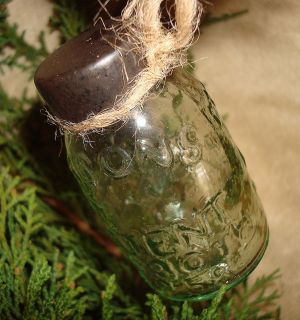   12 Rustic Mini Mason Patent 1858 Fruit Canning Jar Christmas Ornaments