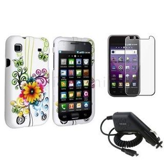 Autumn Flower Hard Cover Case+Car Charger+LCD Film For Samsung Galaxy 