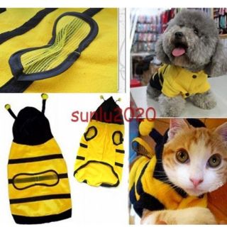Pet Dog Doggie Cat Bumble Bee Dress Up Costume Hoodies Coat Clothes 