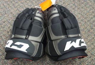 CCM U+ Crazy Light Hockey Gloves   Black 13 or 14   NEW!!!