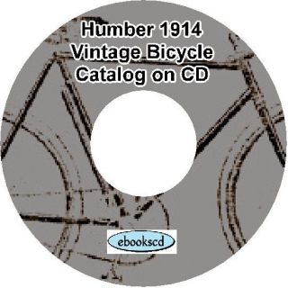 HUMBER 1914 vintage bicycle & motorcycle motor cycle catalog on CD