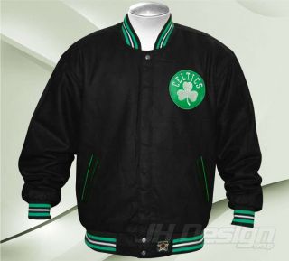 Boston Celtics XL Wool Reversible Black Jacket By JH Design $200 NWT
