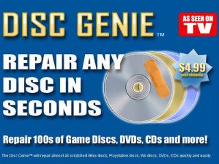 Disc Genie As Seen On TV Repair Any Dvd, Cd Or Game Disc In Seconds