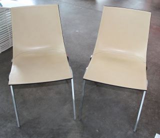 Isa Stackable Chairs in Cowhide by Zanotta, Set of 2 New