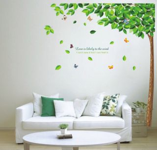   Green tree butterfly removable Wall sticker Decor decal Wallpaper Art