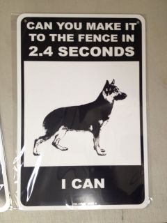 Dog Warning   metal fence sign   Funny   German Shepherd   Beware of 
