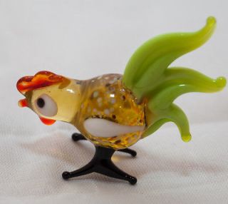 The Farmyard:Glass Figurine:  Cluckers Chicken New Import Lime 