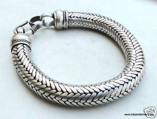 TRADITIONAL DESIGN SOLID SILVER HANDMADE ROPE CHAIN BRACELET BANGLE 