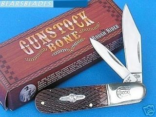 Rough Rider RR583 Brown Gunstock Bone Barlow Pocket Knife