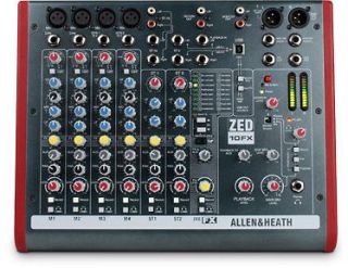 Allen & Heath ZED 10FX 10 Channel Desktop Audio Mixer with Effects NEW